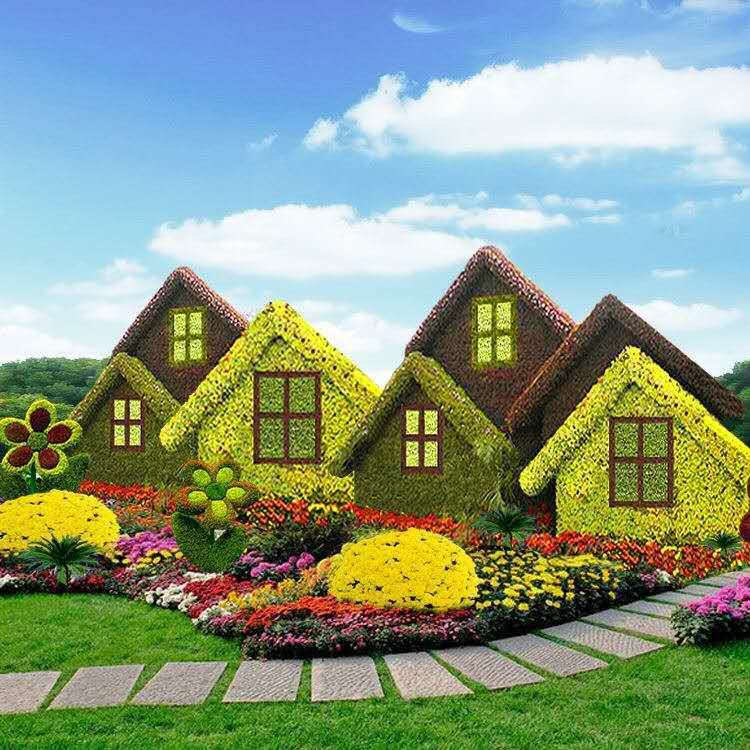公园五色草造型